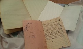 Cuadernos antiguos de escuela. Conjunto.