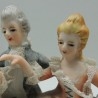 Vintage Figura de Porcelana Pareja Tomando Te Bonitos Detalles Piezas de Colección