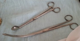 Pinzas. Forceps. Instrumental quirúrgico. Pareja de instrumentos.