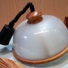 Lámpara de techo vintage años 80. Madera y plástico