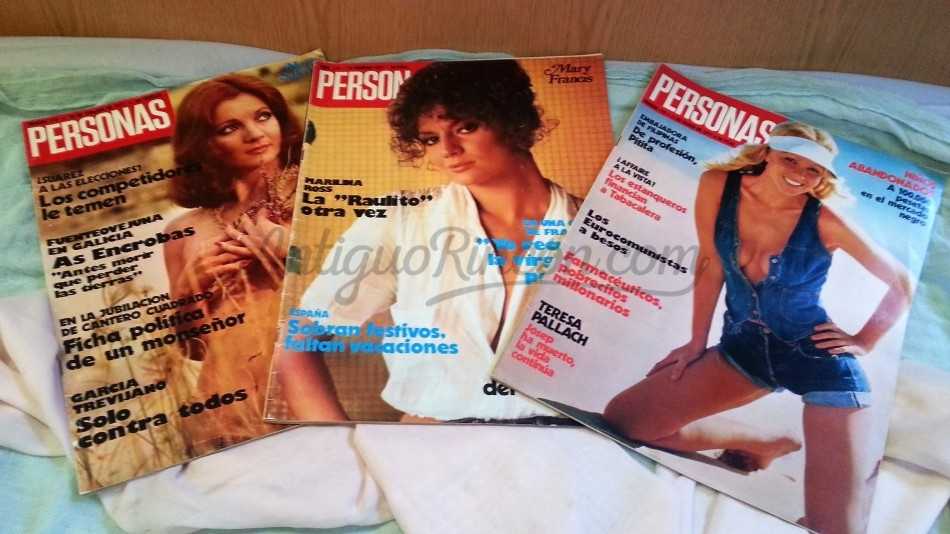 Revistas PERSONAS. 3 ejemplares año 1.977 Buen estado general.