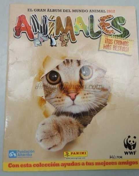 Álbum de cromos ANIMALES. Incompleto. Año 2012