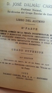 Libros de escuela Lecciones de Aritmética. Año 1933.