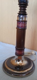 Lámpara de mesa en metal lacado. Años 70. Funcionando.