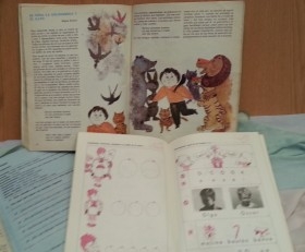 Libros escolares años 70. Conjunto de 3 libros.