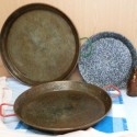 Paelleras. Conjunto de tres viejas paelleras. Buena calidad.
