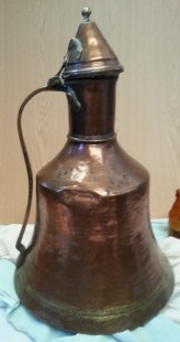 Tetera antigua en cobre. Años 40. Enorme tamaño. Origen iraní. Verdadera artesanía.