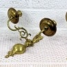 Candelabros en bronce de pared. Conjunto de 3 candelabros de doble brazo.