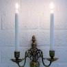 Candelabros en bronce de pared. Conjunto de 3 candelabros de doble brazo.