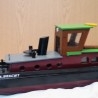 Barco años 70. Maqueta en pesada madera. Hecho a mano.