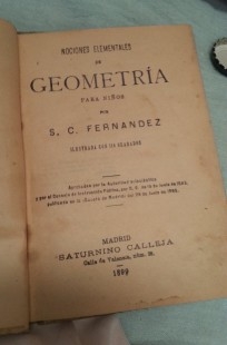 Libro escuela año 1899 Geometría para niños. Precioso libro antiguo.