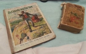 Libros centenarios DON QUIJOTE del año 1876 y La Cabaña del Tío Tom de 1918