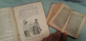 Libros centenarios DON QUIJOTE del año 1876 y La Cabaña del Tío Tom de 1918