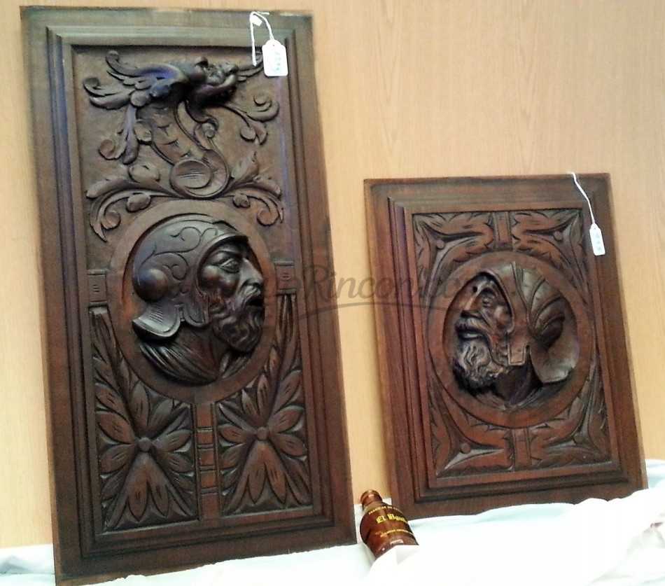Tallas en madera de los años 40. Pareja de impresionantes cuarterones. Maravillosa artesanía. Tallas en madera de los años 40. Pareja de impresionantes cuarterones. Maravillosa artesanía.