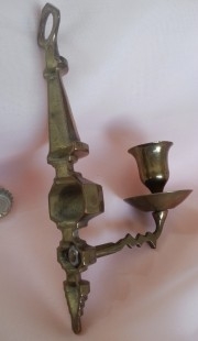 Aplique. Candelabro de pared. Bronce. Años 70.