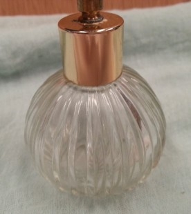 Perfumero vintage. Tarro de cristal para tocador. Preciosa pieza años 80