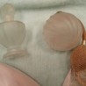 Perfumero y conjunto de tocador en vidrio. Vintage. Años 90