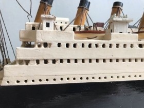 Barco TITANIC. Años 50. Totalmente artesanal.