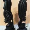 Esculturas origen africano en noble madera tropical. Pareja. Años 80