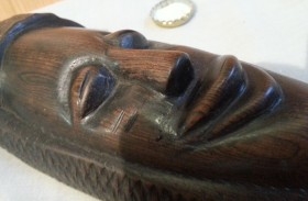 Máscara de madera. Étnica. Años 70. Africana.