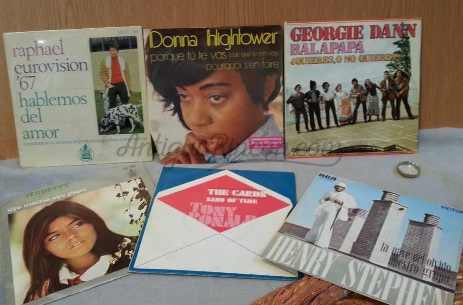 Discos Singles Música POP. Colección de 6 discos. Años 60-70