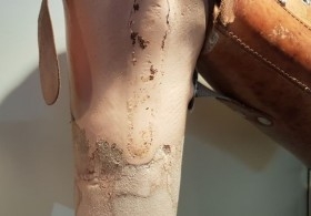 Pierna. Prótesis de vieja pierna derecha. Años 60. Original.