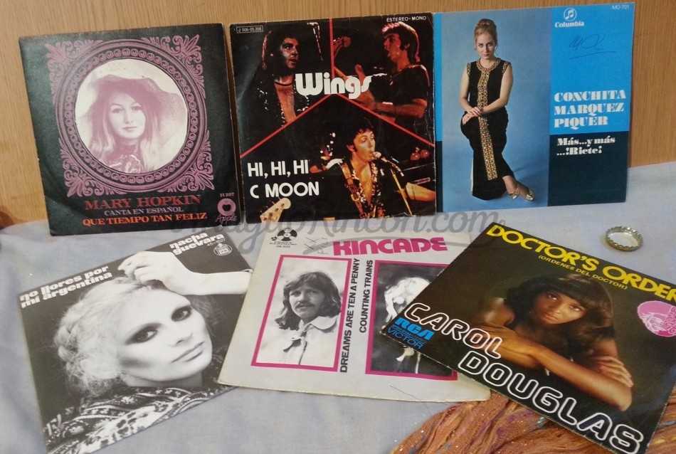 Discos Singles Música POP. Colección de 6 discos. Años 60-70