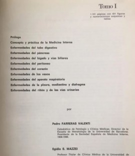 Libros Medicina Interna. Compendio Práctico de Patología Médica 1967 FARRERAS.