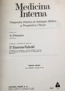 Libros Medicina Interna. Compendio Práctico de Patología Médica 1967 FARRERAS.