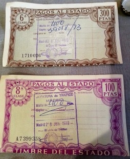 Multas del año 1973. Pagos al estado