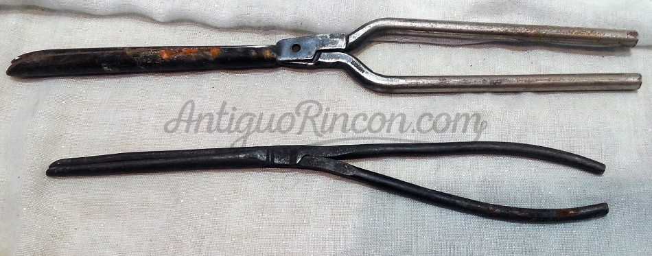 Tenacillas antiguas para rizar el cabello