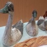 Patos señuelo. En madera policromada. Antiguos. Años 60-70