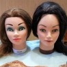 Cabezas de peluquería para aprender a peinar cabello. Pareja. Maniquís peluquero. Años 90