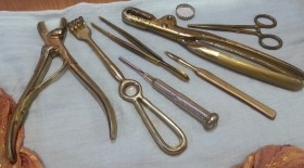 Instrumental quirúrgico. 7 instrumentos médicos años 70. Perfecto estado.