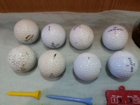 Pelotas de golf. Conjunto de 8 unidades. Old golfers