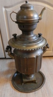 Samovar antiguo. Años 30-40. Completo con bandeja