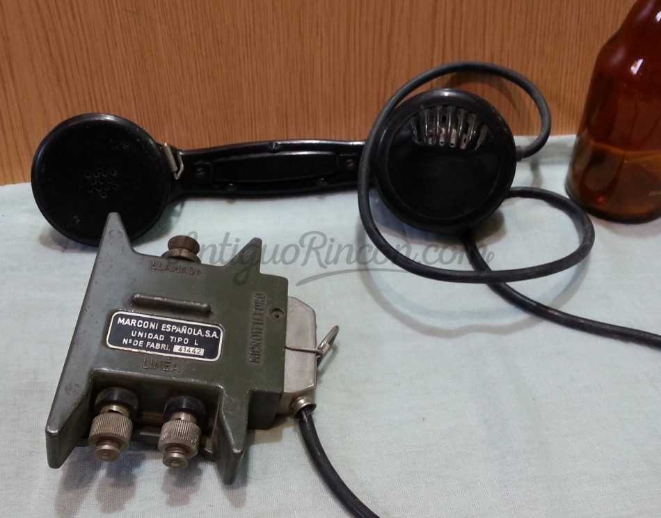 Auricular telefónico Marconi Española. Tipo L. Microtelefono