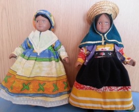Muñecas alemanas. Años 50-60. Carita de porcelana. Pareja.