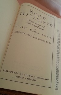 Nuevo Testamento. Año 1972.