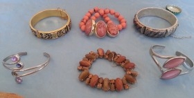 Pulseras. Bisutería vintage. Lote de 6 pulseras. Preciosas