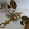 Aplique. Candelabro de pared en bronce de 3 brazos. Años 60. Perfecto estado.