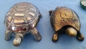 Pastilleros de colección. Pareja de tortugas