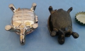 Pastilleros de colección. Pareja de tortugas