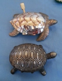 Pastilleros de colección. Pareja de tortugas