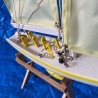 Barca de pescadores. Maqueta en madera. Artesanal. Años 70