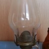 Quinqué en vidrio. Años 70. Preciosa lámpara todavía útil.