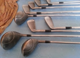 Palos de golf viejos. Conjunto de 12 palos. Old golfers