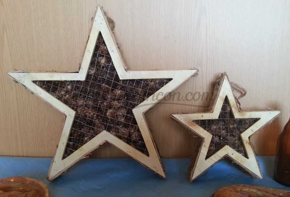 Estrella. Figuras en madera. Pareja