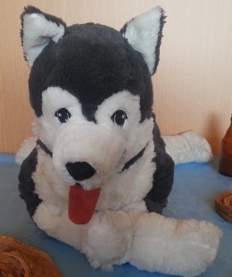 Peluche. Precioso perro Husky. Año 200