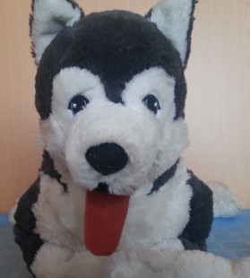 Peluche. Precioso perro Husky. Año 200